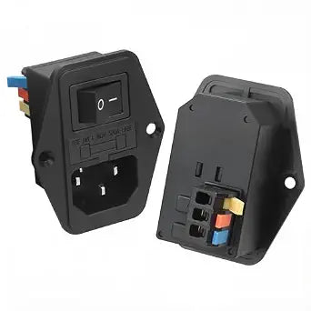 YACSEJAO 2 Pcs IEC320 C14 3-in-1 Power Inlet Module Plug