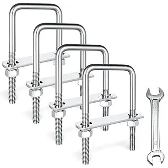 4 Sets M8 Square u Bolts 2 inch Wide,Square Bend u-Bolts,2" u Bolt