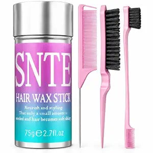 Hair Wax Stick, Slick Back Hair Brush - Tame Frizz, Flyaways Control
