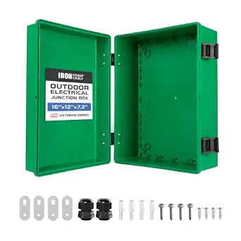 Iron Forge Cable 16x12 in Outdoor Junction Box - Green, Waterproof