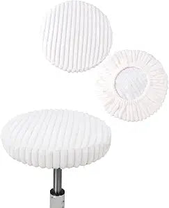 Shukii Stool Covers 2 Pack Stripe Soft Velvet Round Bar Stool Chair Cover