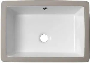Lordear Undermount Bathroom Sink 17x12 Inch Bathroom Vanity Sinks Undermount Rectangle Pure White Porcelain Ceramic Bath Lavatory Vanity Sink Basin with Overflow