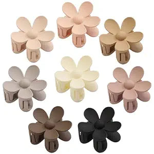 Flower Hair Clips for Women 8PCS, Big Hair Claw Clips Large Daisy Matte Hair ClipsStrong Hold Jaw Claw Clips for Thick Thin Hair 8 Colors
