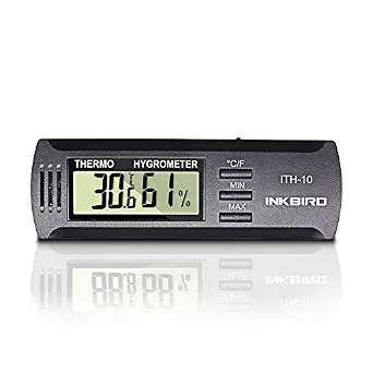 Inkbird ITH-10 Digital Thermometer and Hygrometer Temperature Humidity Monitor for Aging Box Guitar Ukulele