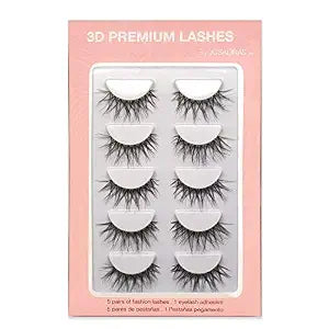 Crisscross Wispy False Eyelashes Extensions 5 Pairs Glamour Fake Mink Lashes, Winter