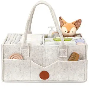 Maliton Felt Diaper Caddy Organizer for Changing Table - X-Large, White