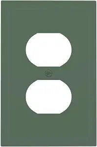 Dark Olive/Sage Green Decorative 1 Gang Receptacle Outlet Cover Electrical Duplex Duplex Wall Plate Cyan Emerald Solid Color Single Electrical Light Switch Cover