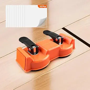 Dual Suction Cup Floor Gap Fix Tool - 15 Angled Double-Sided Strike Laminate Flooring Repair Kit with 10 Pads, Heavy Duty Plank Puller for Hardwood Vinyl Floor Installation Tool