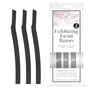 Dermaplane Razor for Women Face 3pc - Eyebrow Razor & Facial Razor Blades
