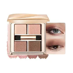 Nude Rose Shimmer Eyeshadow Paletteï¿½ï¿½ï¿½4 Soft Pearl Shades in Champagne, Nude Rose, Rosy Taupe&Mocha Brown, High Pigment Long Lasting Satin Eye Shadow for Natural Everyday Guve, Paleta de Sombras d