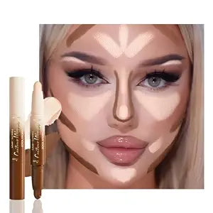 FeiCuiYun Dual-Ended 2-in-1 Cream Contour & Highlighter Stick Makeup For Face & Body ï¿½ï¿½ï¿½ï¿½ï¿½ï¿½ï¿½ï¿½ï¿½ Waterproof, Long-Lasting, Suitable for All Skin Tones, 21#Fa