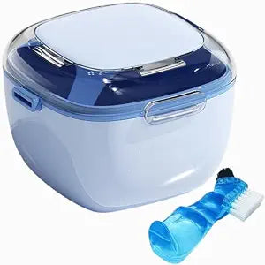 Denture Case, Retainer Cleaning Box, Large Capacity Denture Container Cup