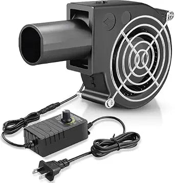 GDSTIME 97mm 12V BBQ Blower Fan w/Variable Speed Controller 110V 120V AC