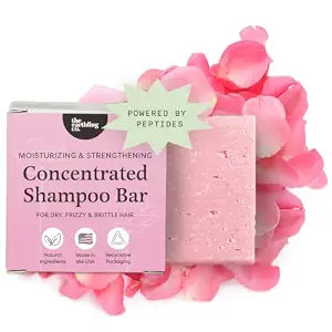 The Earthling Co. Moisturizing Peptide Shampoo Bar For Hair Growth, Strength, Repair & Split Ends - Sulfate, Silicone, Paraben Free for Dry, Damaged, Frizzy Hair - Made in USA (Rosy Jasmine, 3oz)