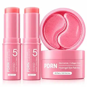 PDRN Pink Collagen Volume Multi Balm Stick & Collagen Under Eye Patches Set