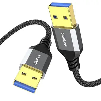 QianLink USB to USB Cable, (3.3ft) 5 Gbps USB 3.0 A to A Male Cable, Compatible for Hard Drive Enclosures, DVD Player, Laptop Cooler and More (Grey)