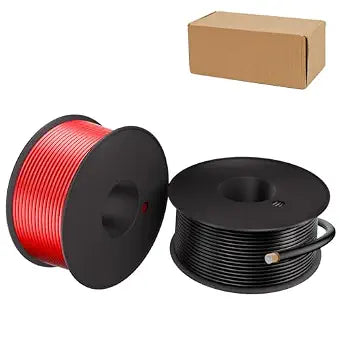 14 Gauge Electrical Wire 2 Pack Total 200ft-Black 100 ft and Red 100 ft Soft Flexible Copper-Clad Aluminum(CCA) 14 AWG PVC Wire for Lamp, Household Appliances RC Toys, Models, Auto, Electronics