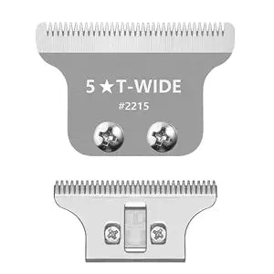 2215 Replacement T Wide Blades for Wahl 5 Star Detailer Li Trimmer 8081 and 8171 - Adjustable Stainless-Steel Zero-Gap Trimmer Blade, Silver