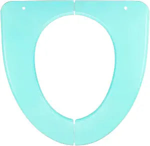 Adult Folding Toilet Pad Toilet Seat Plastic Toilet Cushion Washable Foldable Portable Toilet Seat Cover for Home Travel Office (Green)
