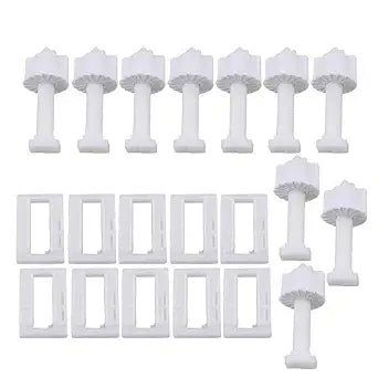 Etfbuy 5Pairs Rectangular Seat Hinge Bolt Screws Plastic Fixing Hinge with Nut and Washer Split Toilet Replacement Parts