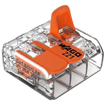 Wago 221-613 Lever-Nuts 10AWG 3 Conductor Compact Wire Connectors 30 PK