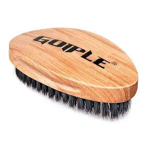 360 Curved Wave Brush For Men & Beard - Soft Hard Palm Wave Hair Brushes Wave Styler Great for Wolfing - Made with Beech Mix Nature Boar Bristle Brush for Barbers & Daily Use Black Hair (Coffee)