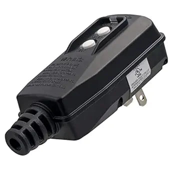 ELEGRP G1215PM2 G20PMSR Patented Auto-Monitoring GFCI Replacement Plug Assembly, Manual Reset 15 Amp Non-Grounded 2 Wires 2-Prongs for Power Tools, Lawn Equipment etc, UL Listed, 1 Pack, Black