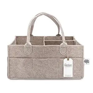 Parker Baby Co. Felt Diaper Caddy Organizer - Large, Oatmeal
