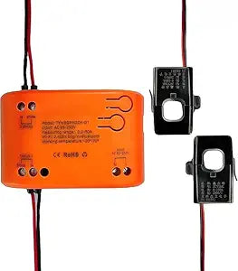 WiFi Smart Power Meter with 2pcs 80A Current Transformer Clamp,Tuya app 2-Way Bilateral Monitor Real Time KWh Eenrgy Electricity Voltage Statistics.