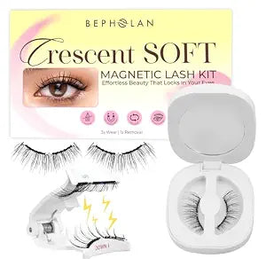Bepholan Soft Magnetic Eyelashes with Applicator Reusable Upgrade Magnetic Lashes Natural Look No Glue Needed Easy to Wear and Remove(RC25)