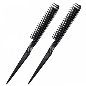 3 Row Comb for Natural Hair Rat Tail Styling Comb Curly Hair Styling Brush Black Unbraider Combs for Women Men Detangling Styling(2PCS)