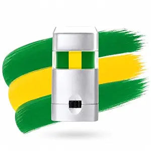 Green Yellow Green Football Face Paint, 3 Colors Blendable Eye & Face Paint Stick, Safe Glare Reduction Sports Makeup for Baseball Softball Players, Kids, Adults, Athletes (Green Yellow Green)
