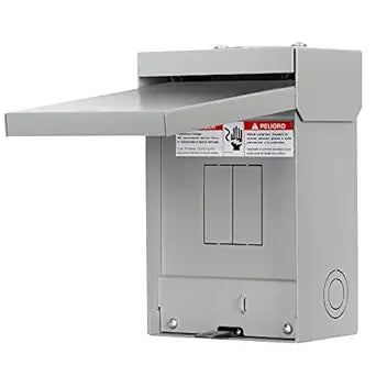 60 Amp Single Phase, 3 Wire, Solid Neutral, 2 Spaces and 4 Circuits Outdoor Circuit Breaker Enclosure(9.5 x 6 x 5 inches)
