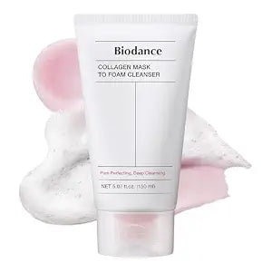 BIODANCE Collagen Mask To Foam Cleanser, 2-in-1 Pore Care and Hydrating Foaming Facial Cleanser for Sensitive Skin, Gentle Face Wash, Korean Skin Care���5.07 fl. oz. (150 ml)