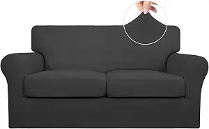 Easy-Going 3 Pieces Stretch Loveseat Couch Cover for 2 Cushion Washable