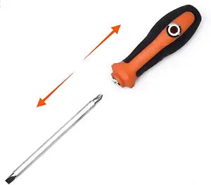 Edward Tools Reversible Screwdriver 2 in 1 - Phillips and Slotted Screwdriver - Heavy Duty CrV Steel with Ergonomic Handle with Side Hole Hold Option for More Torque - Magnetic Head - PH2 / SL6