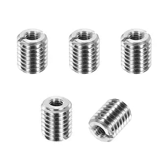 PATIKIL Thread Adapters Sleeve Reducing Nut, 5Pcs M10x1.5 Male to M5x0.8 Female Repairing Insert Nut Screw Reducer Conversion 303 Stainless Steel Fastener 12mm