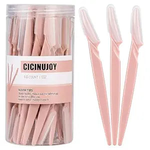 Facial Eyebrow Razor, Precision Hair Removal Tool (Blush Pink)
