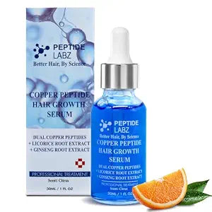 Copper Peptide Hair Serum with Copper Tripeptide-1 & AHK-Cu, Citrus, 1 oz