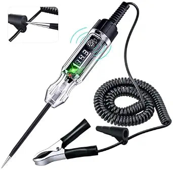 Premium Automotive Buzzer Test Light, 3-72V DC Digital LED Circuit Tester, Light Tester with Voltmeter & Dual Color Polarity Indicate, Auto Bidirectional Voltage Tester Electric Test Pen