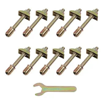 Semetall 10 Sets Bed Frame Hardware Connector Kit M8x80mm