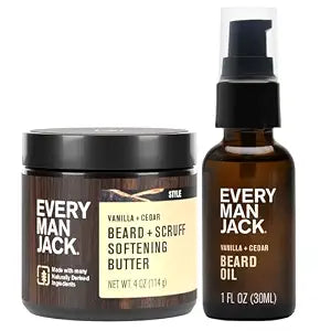 Every Man Jack Hydrating Beard Oil & Butter for Men, Vanilla Cedar