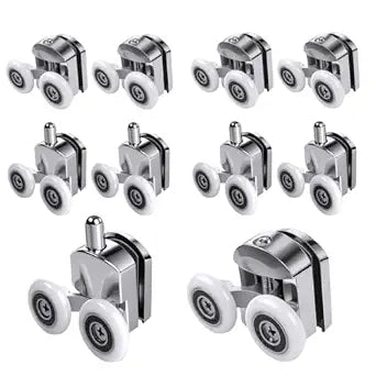 Shower Door Rollers Rv Parts - 10 Pcs Zinc Alloy Wheels 23mm with Anti Collision Block and Screws for Curved and Bathroom Glass Doors