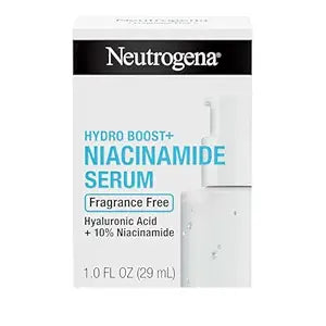 Neutrogena Hydro Boost + Niacinamide Serum for Face with Hyaluronic Acid & Vitamin B3, Multi-Action Face Serum to Hydrate & Improve Skin Complexion & Refine Look of Pores, Fragrance Free, 1 oz