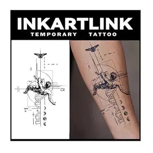 INKARTLINK Semi Permanent Tattoo 2 Sheets Descending Angel Design