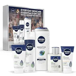 NIVEA MEN Sensitive Skin Care Set for Men, Variety Pack, 5 Items