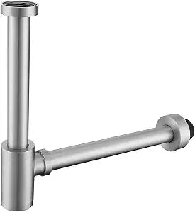 Brass Round Bottle P-Trap 1 1/4, Adjustable Basin Sink Waste Drain Trap Kit, Brushed Nickel P Trap