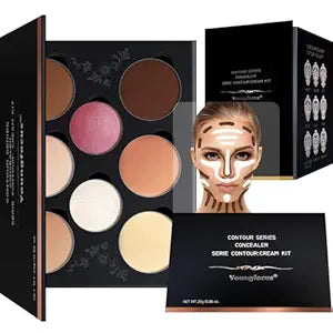 Youngfocus Cosmetics Cream Contour Best 8 Colors Contouring Foundation - Highlighting Makeup Kit/Concealer Palette - Vegan, Cruelty Free and Hypoallergenic - Instruction Manualï¿½ï¿½ï¿½Face Blus