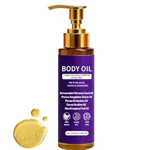 Body Firming Oil for Crepey Skin Repair, Luxury Cold-Pressed Body Oil for Skin Tightening & Deep Hydration, Blend of Jojoba, Almond & Coconut Oil for Smooth Skin, 3.4 fl oz