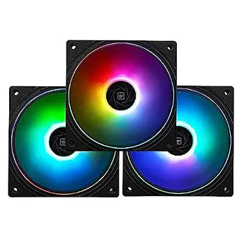 Thermalright TL-S12-S X3 CPU Fan 120mm ARGB Case Cooler Fan Comes with ARGB Lighting Effect,PC PWM Silent Computer Fan with 1500RPM Speed, CPU Cooling Fan Black(TL-S12-S X3)